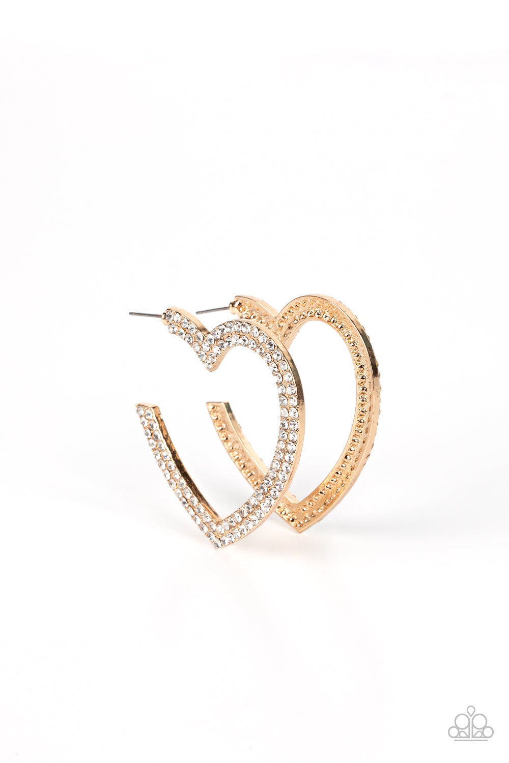 AMORE to Love Gold Heart Bling Hoops