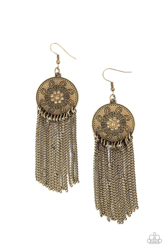 Fringe Control Brass Earrings