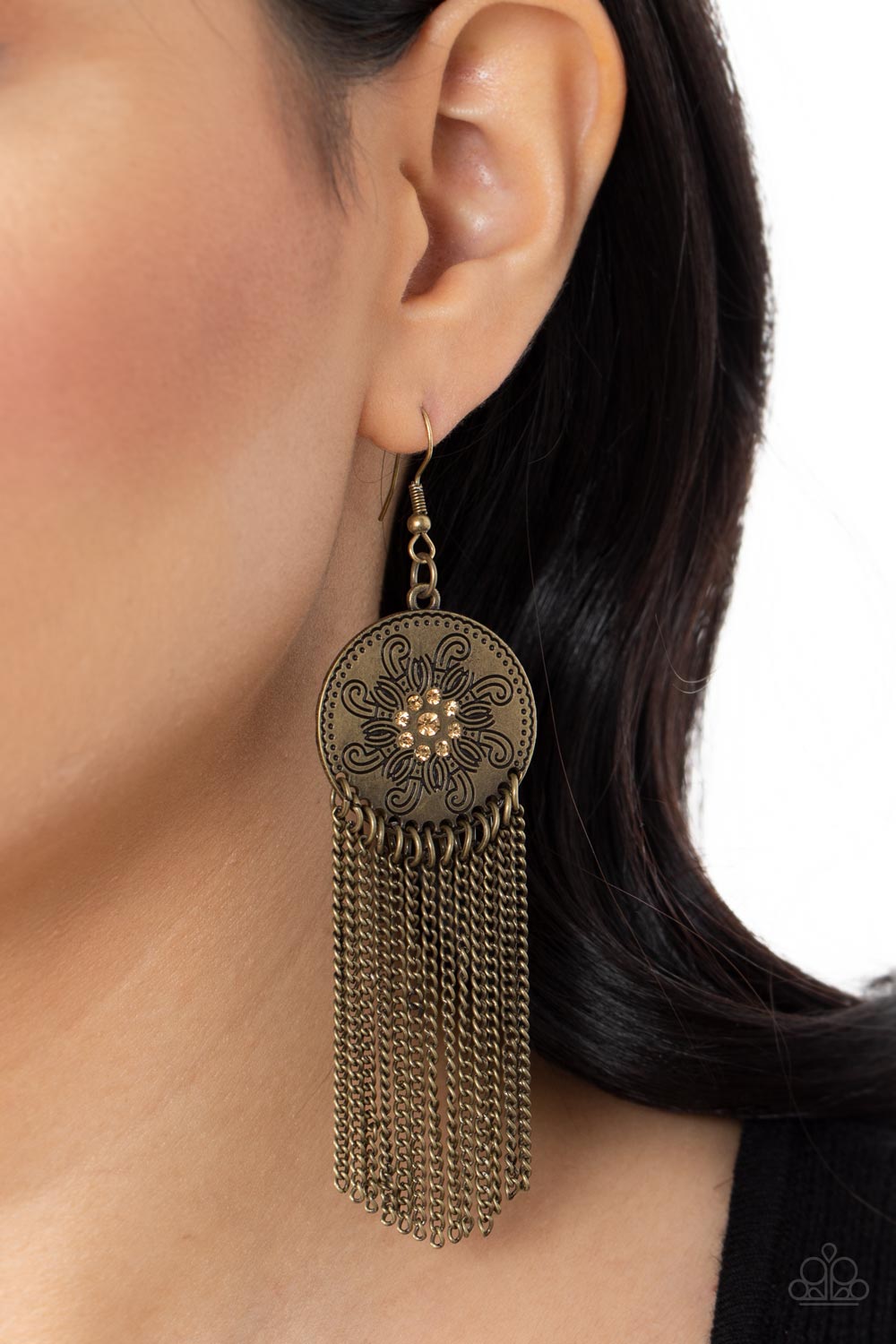 Fringe Control Brass Earrings