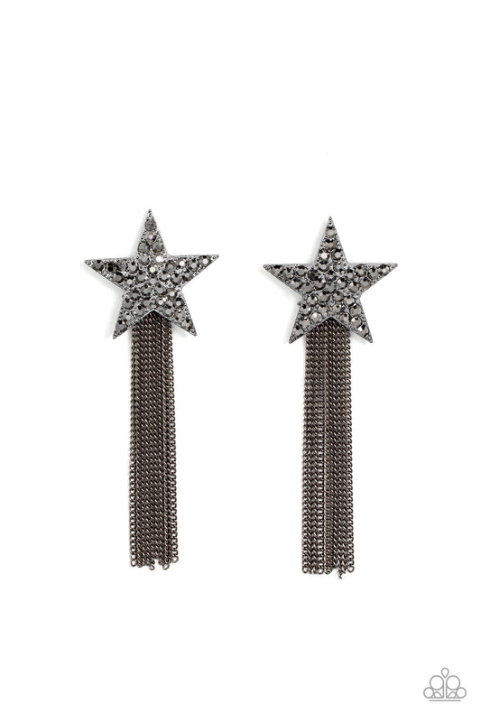 Superstar Solo Gunmetal Star Post Earrings