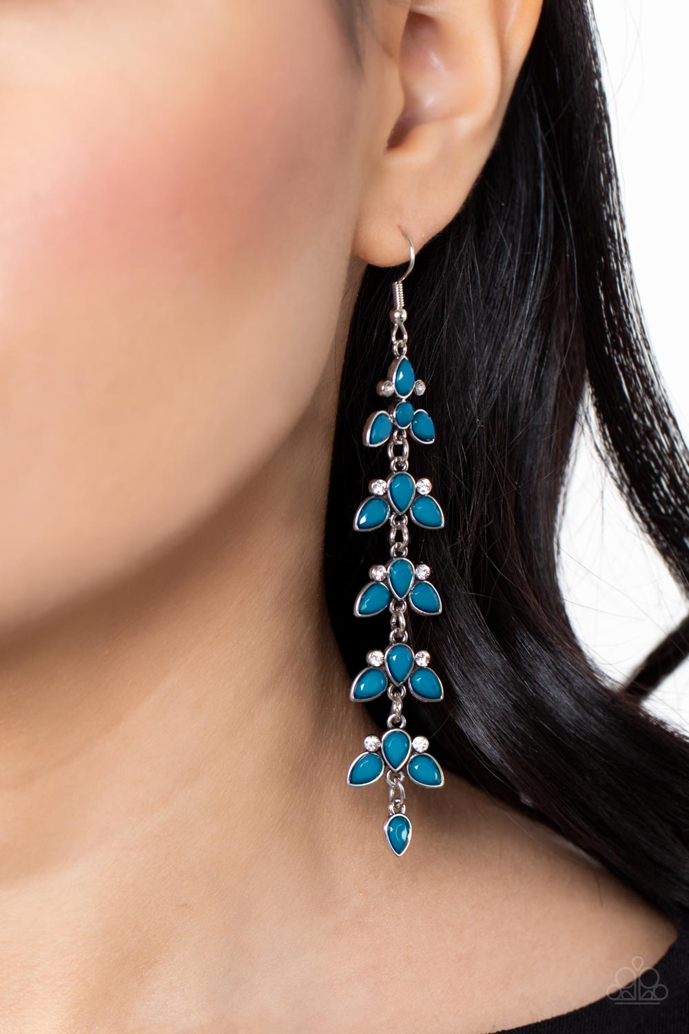 Fanciful Foliage Blue Earrings