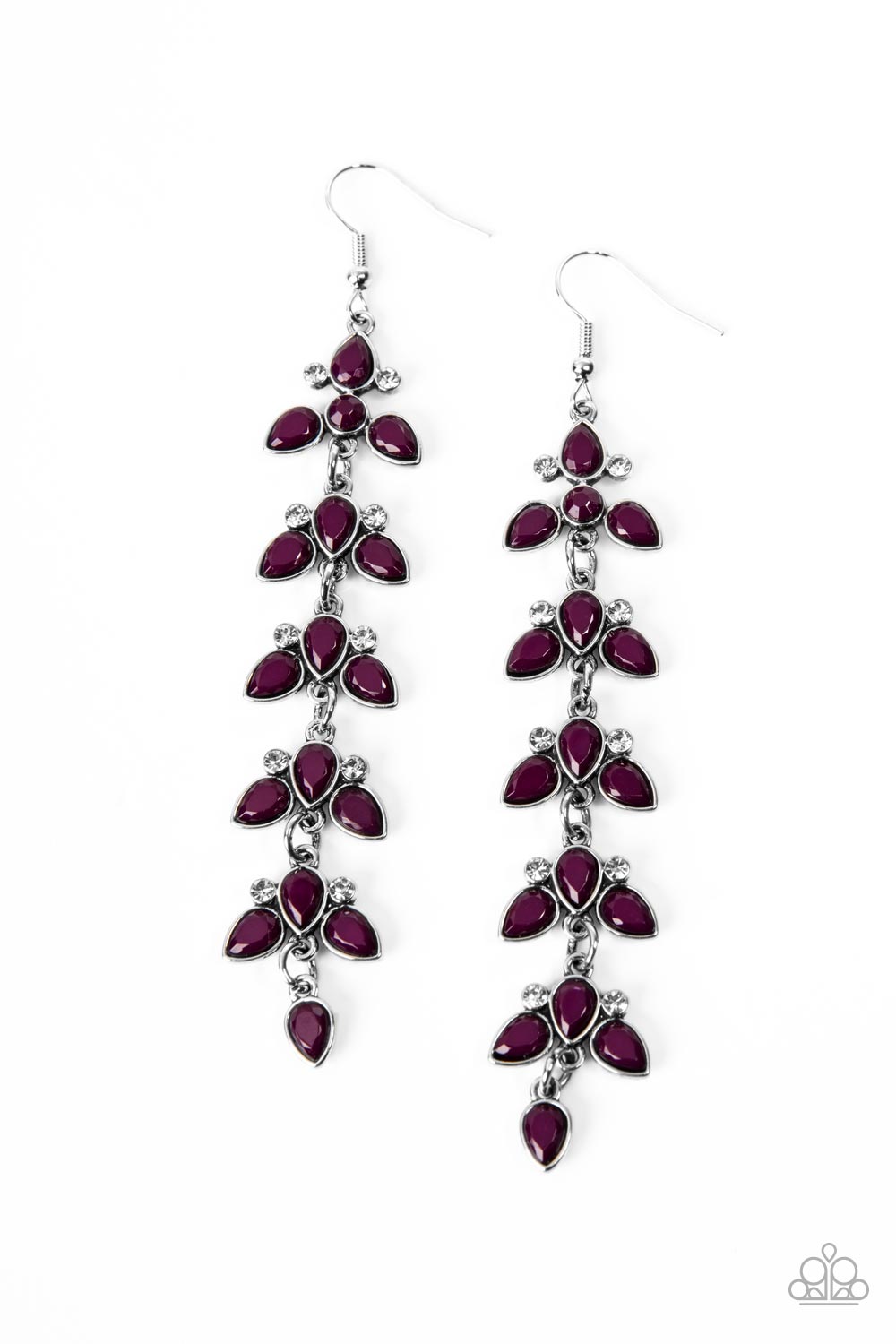 Fanciful Foliage Purple Earrings