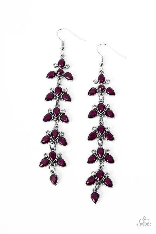 Fanciful Foliage Purple Earrings