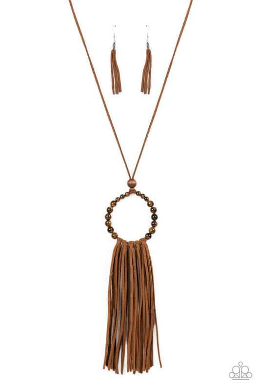 Namaste Mama Long Brown Necklace