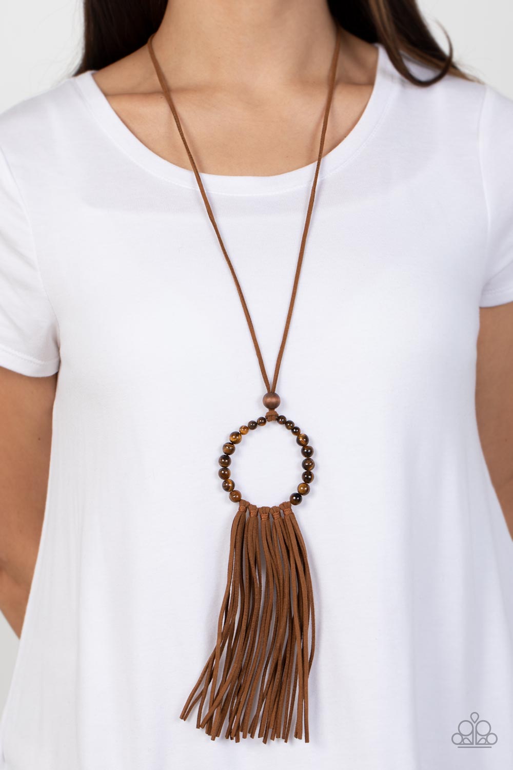 Namaste Mama Long Brown Necklace