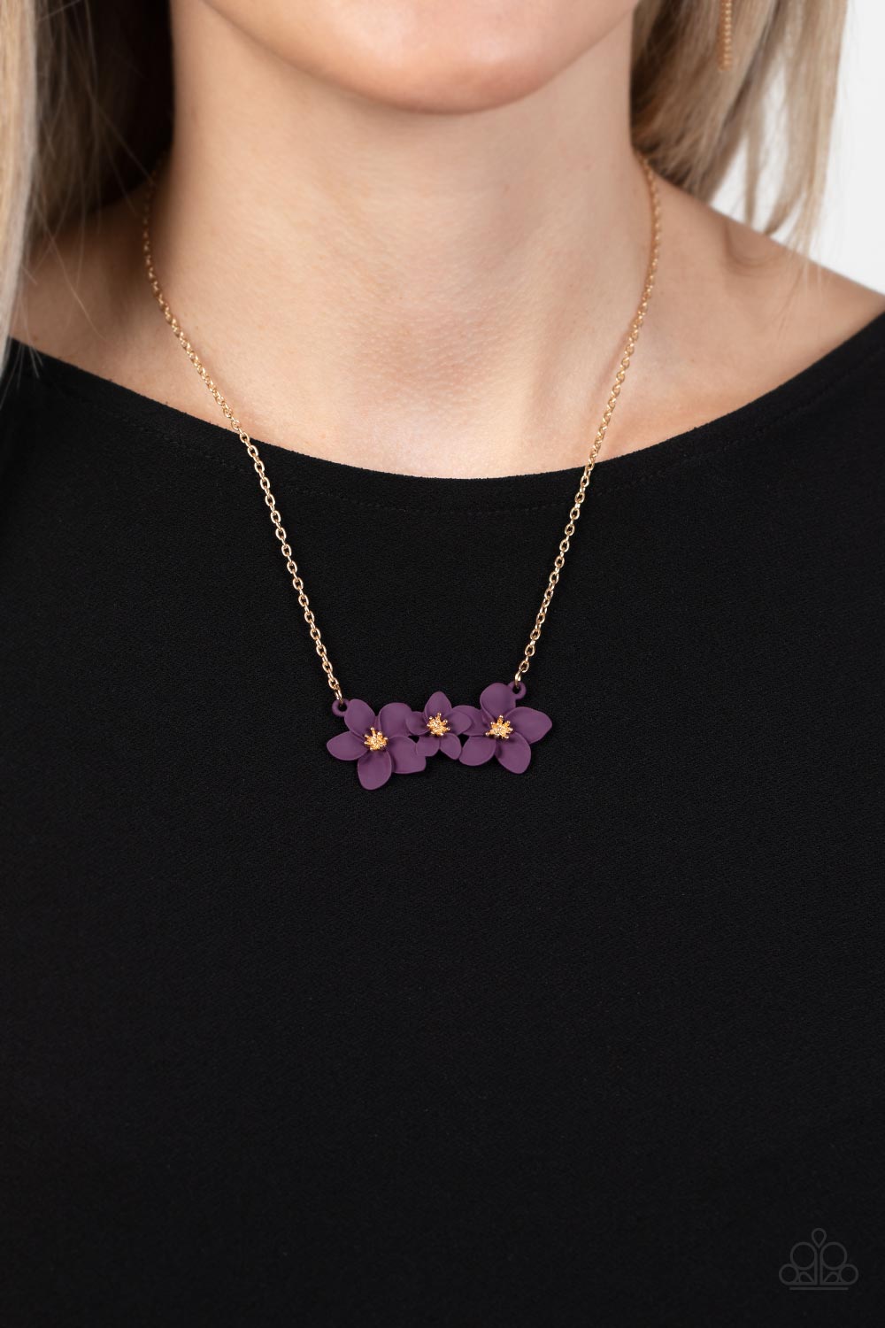 Petunia Picnic Purple Flower Necklace