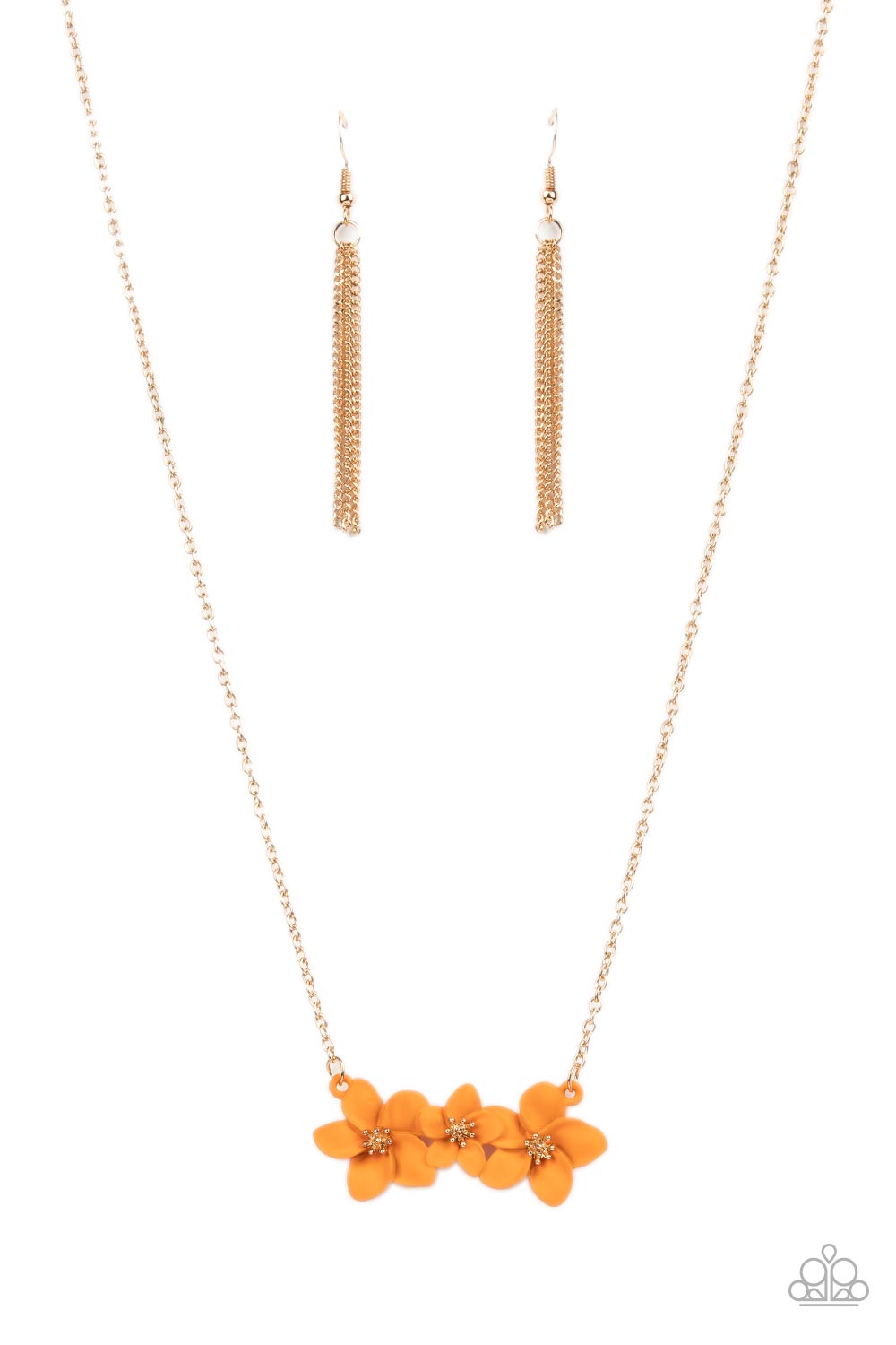 Petunia Picnic Orange Flower Necklace