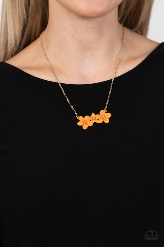 Petunia Picnic Orange Flower Necklace