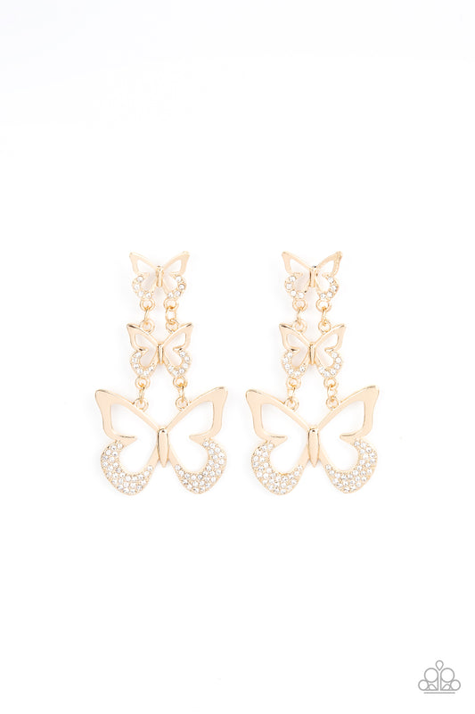 Flamboyant Flutter Gold Butterfly Earrings