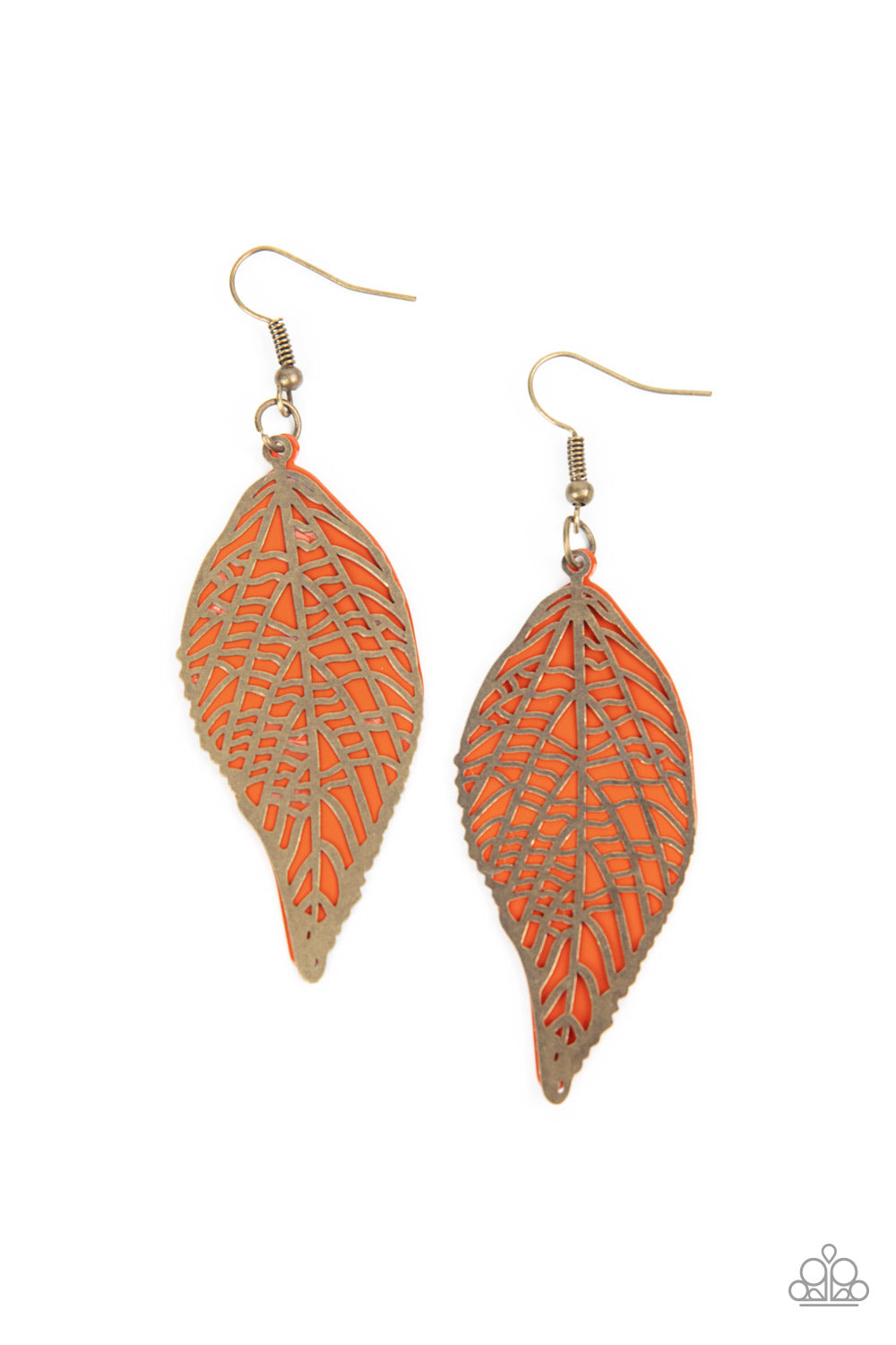 Leafy Luxury Orange Earrings