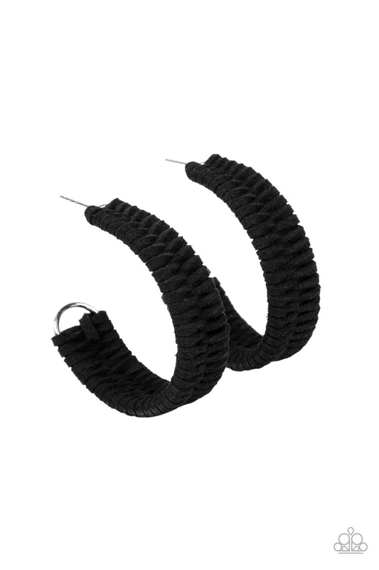 Rural Guru Black Suede Hoops