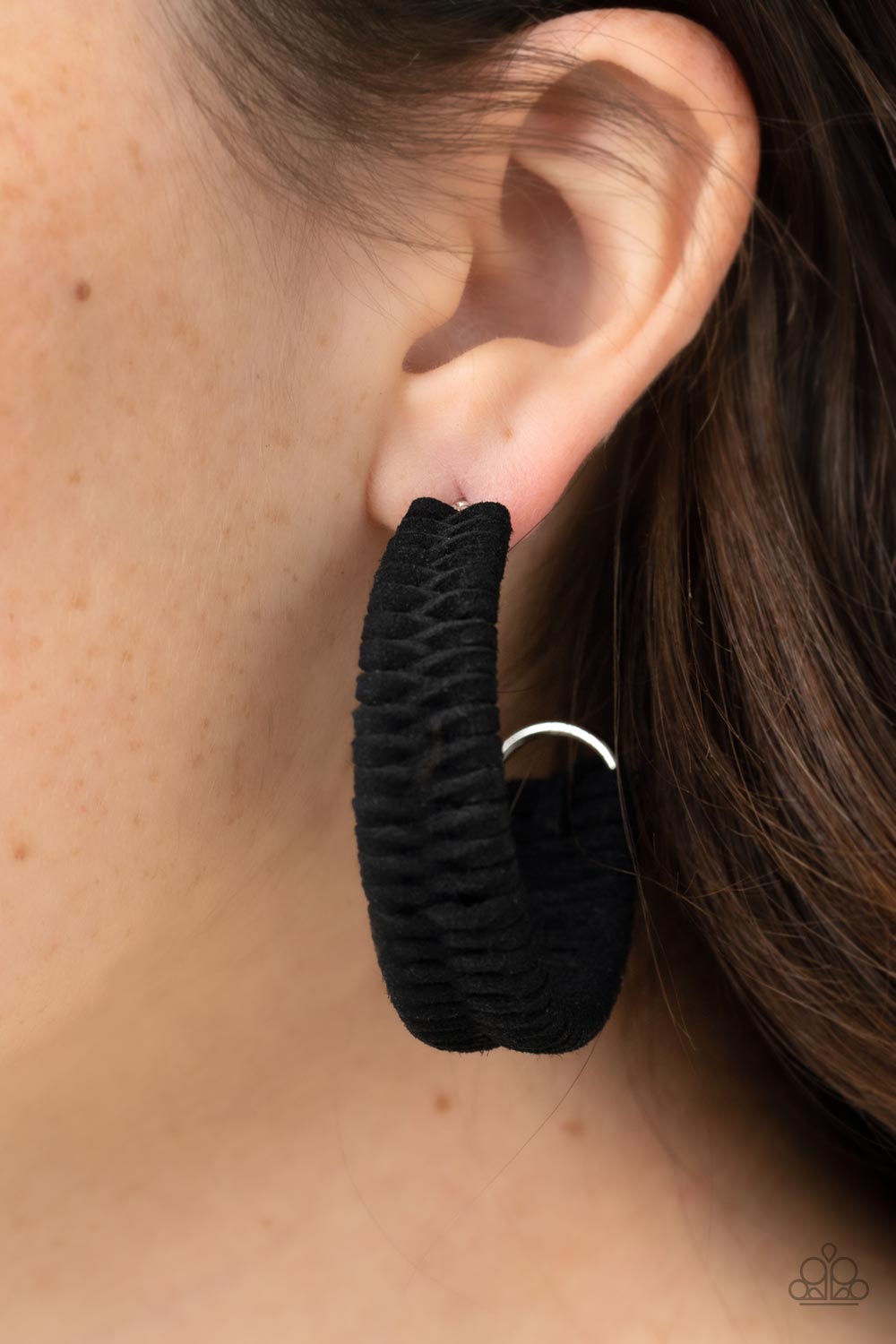 Rural Guru Black Suede Hoops