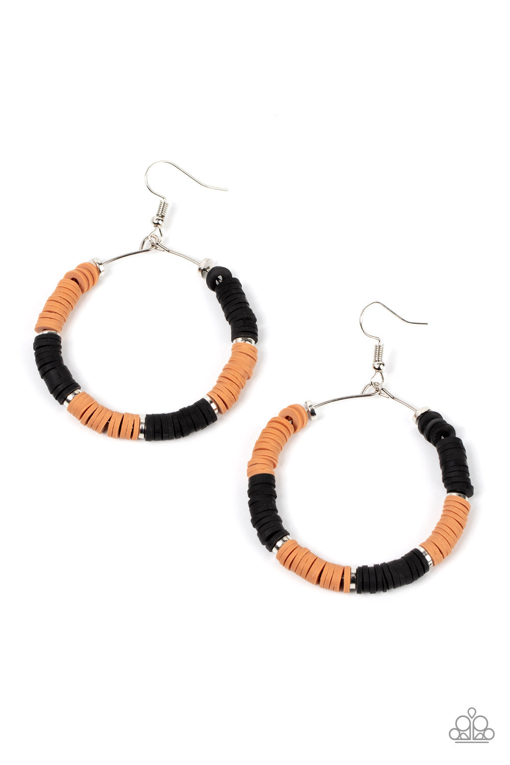 Skillfully Stacked Black Brown Earrings