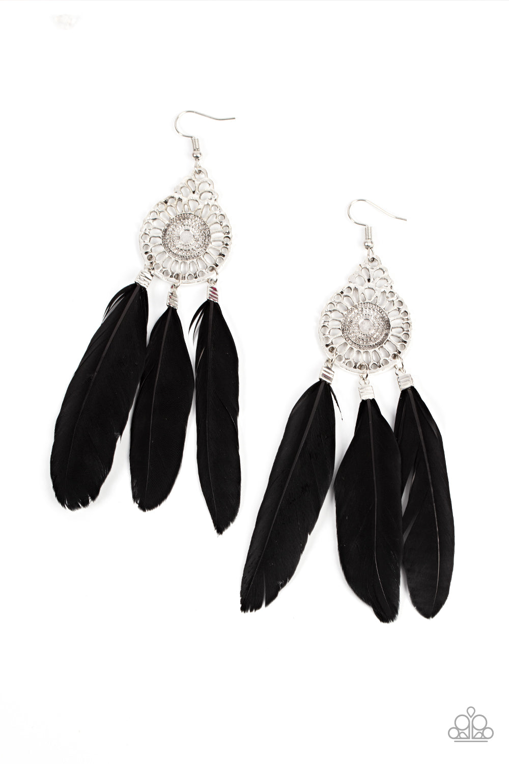 Pretty in PLUMES Black Earrings