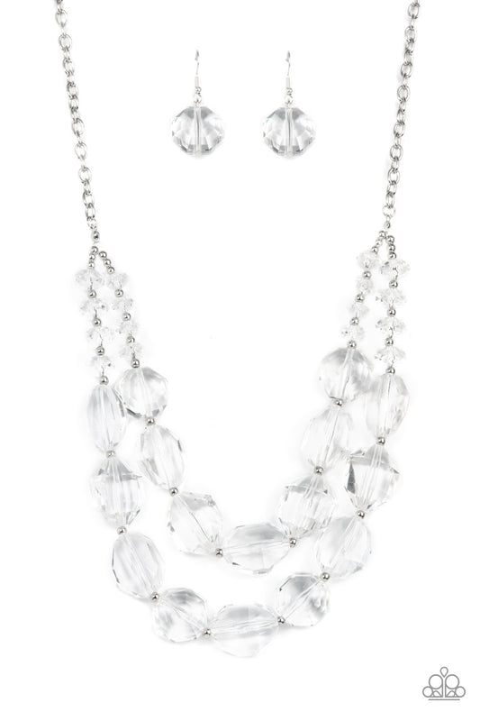 Icy Illumination White Clear Necklace