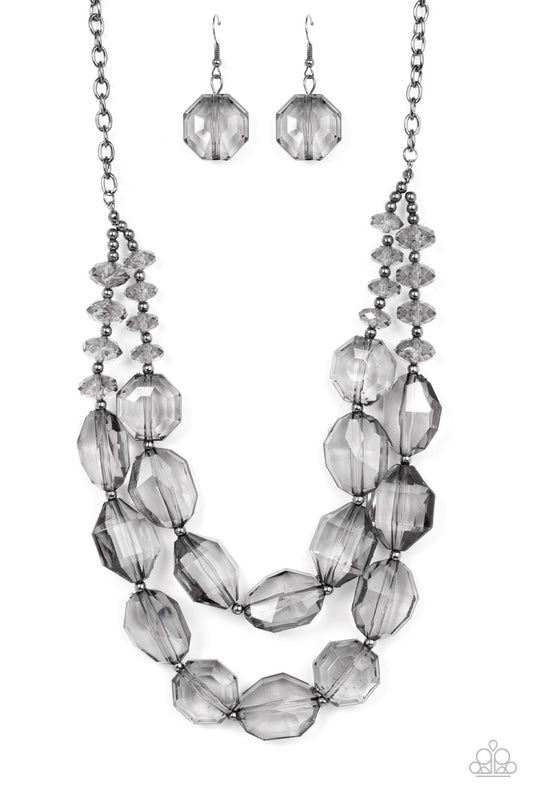 Icy Illumination Black Clear Necklace