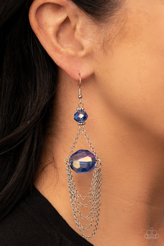 Ethereally Extravagant Blue Oil Spill Earrings