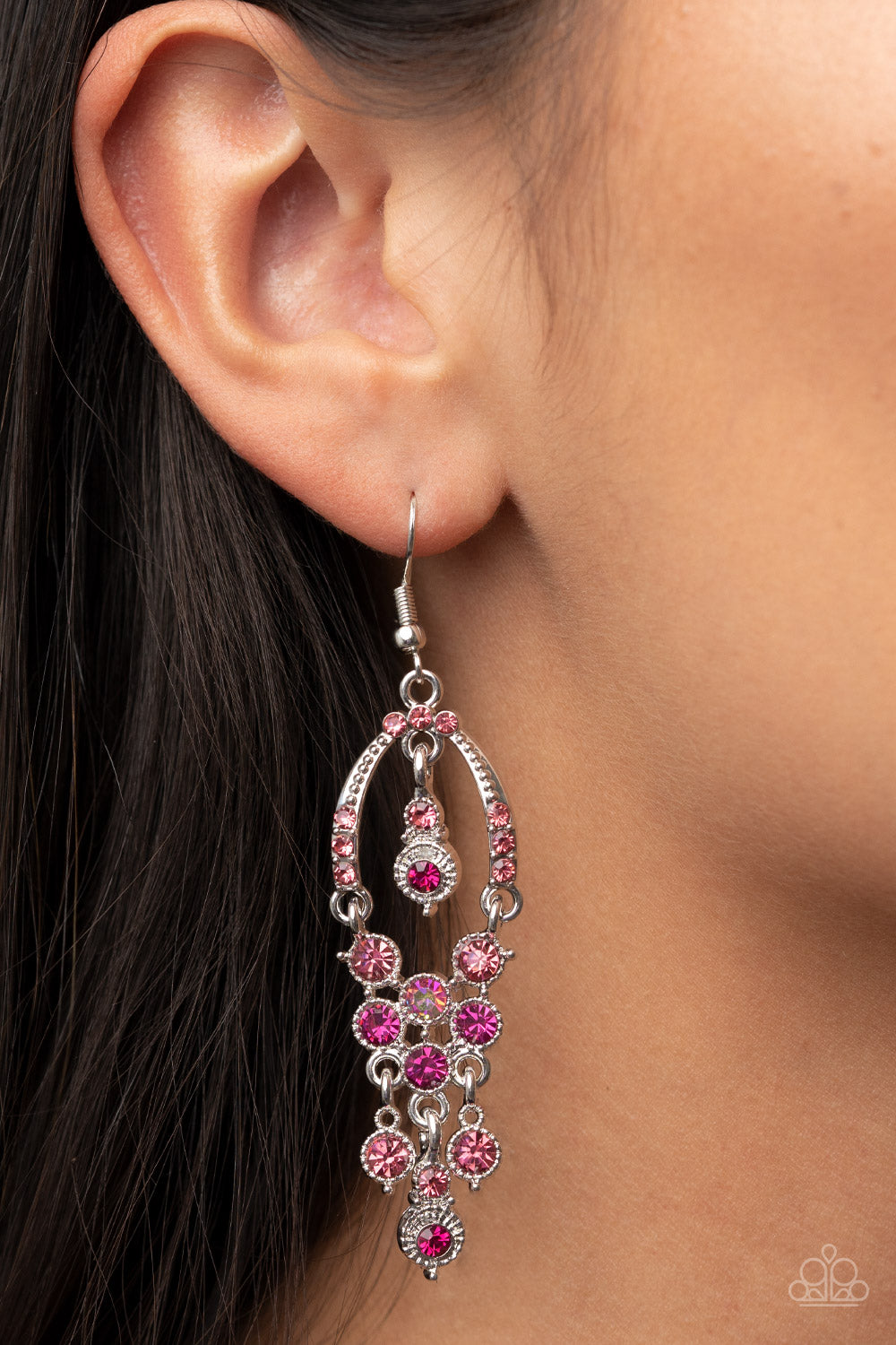 Sophisticated Starlet Pink Rhinestone Earrings