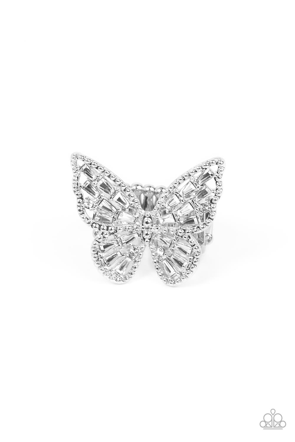 Bright-Eyed Butterfly Silver Ring