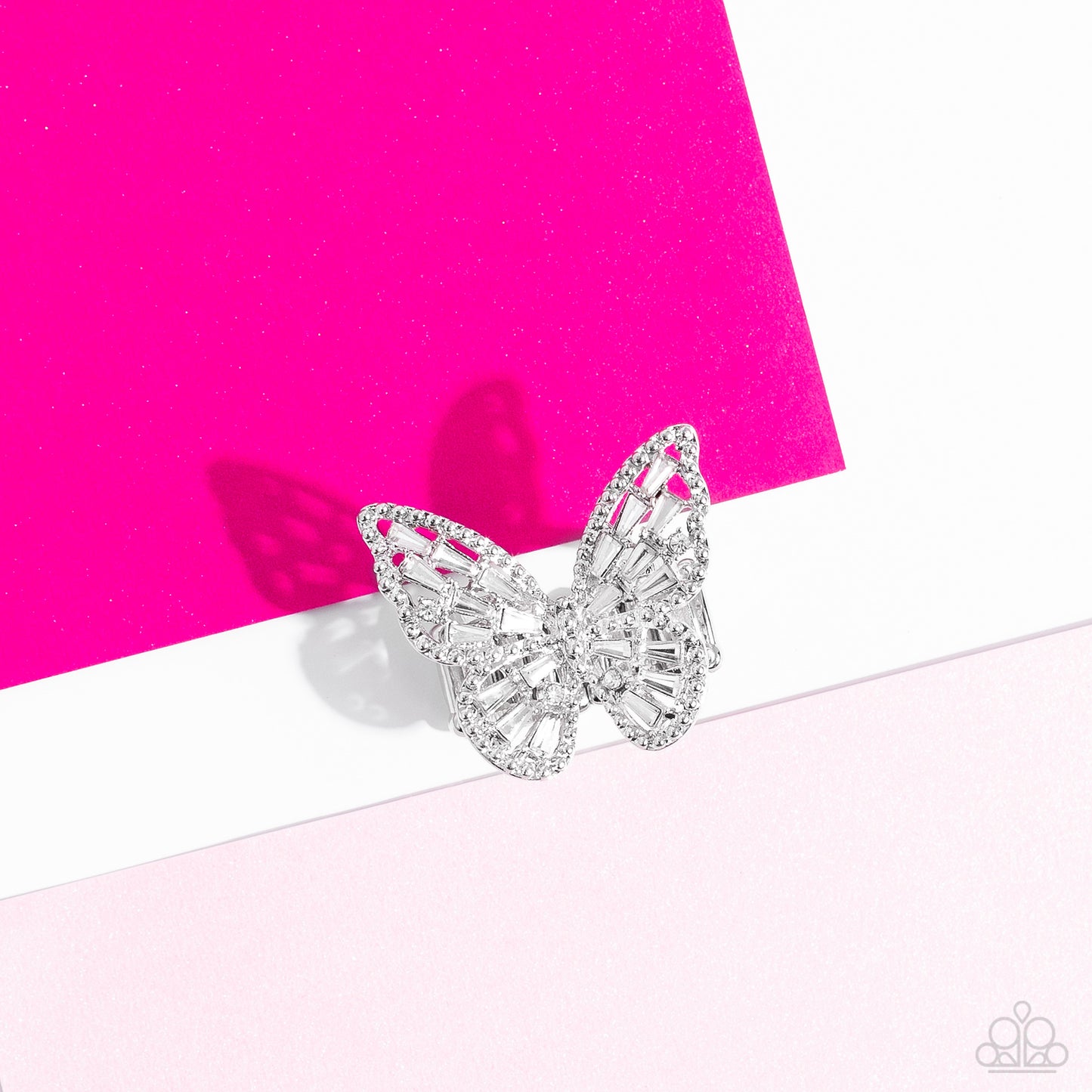 Bright-Eyed Butterfly Silver Ring