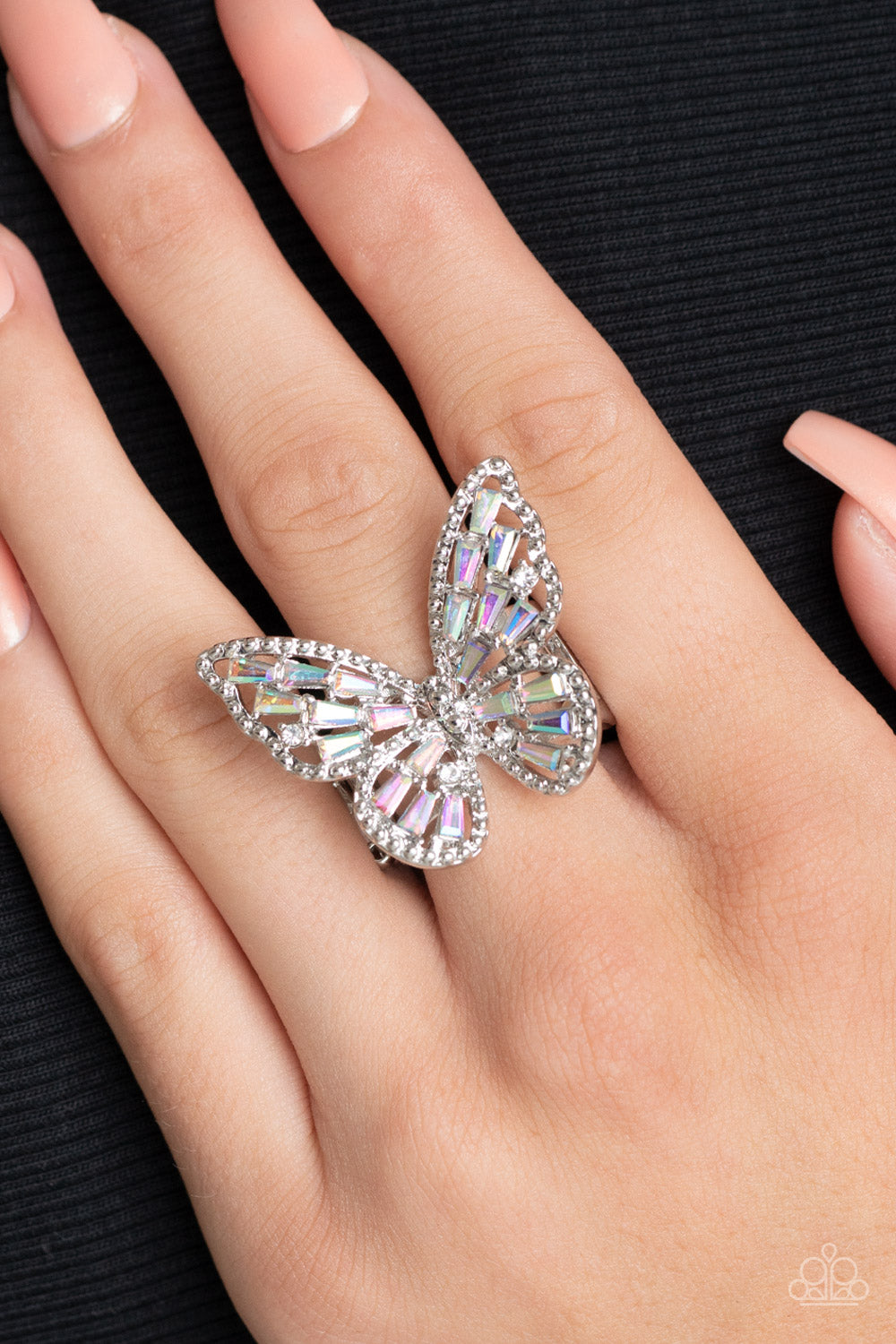 Bright-Eyed Butterfly Multi Iridescent Ring