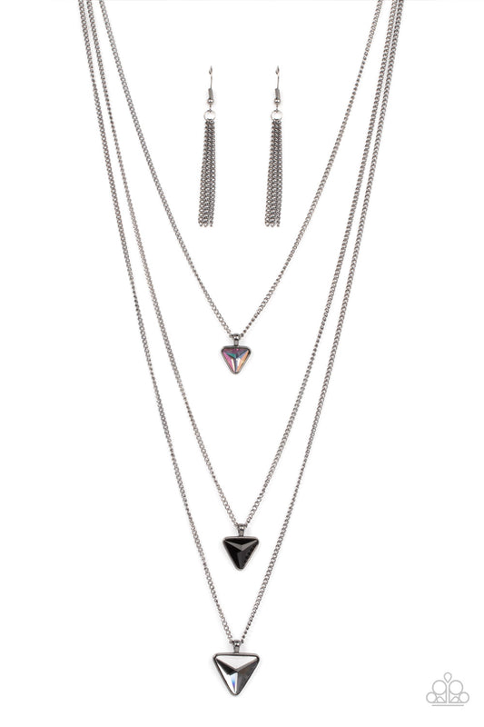 Follow the LUSTER Gunmetal Oil Spill Necklace