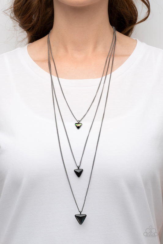 Follow the LUSTER Gunmetal Oil Spill Necklace