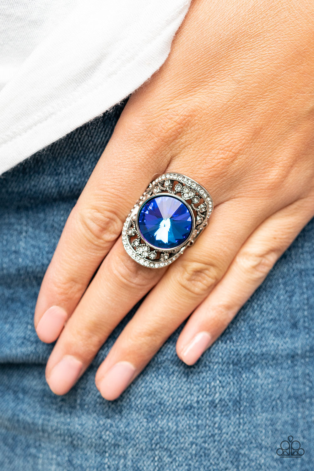 Galactic Garden Blue Oil Spill Ring