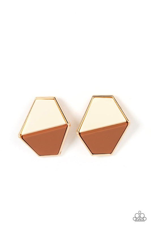 Generically Geometric Brown Earrings