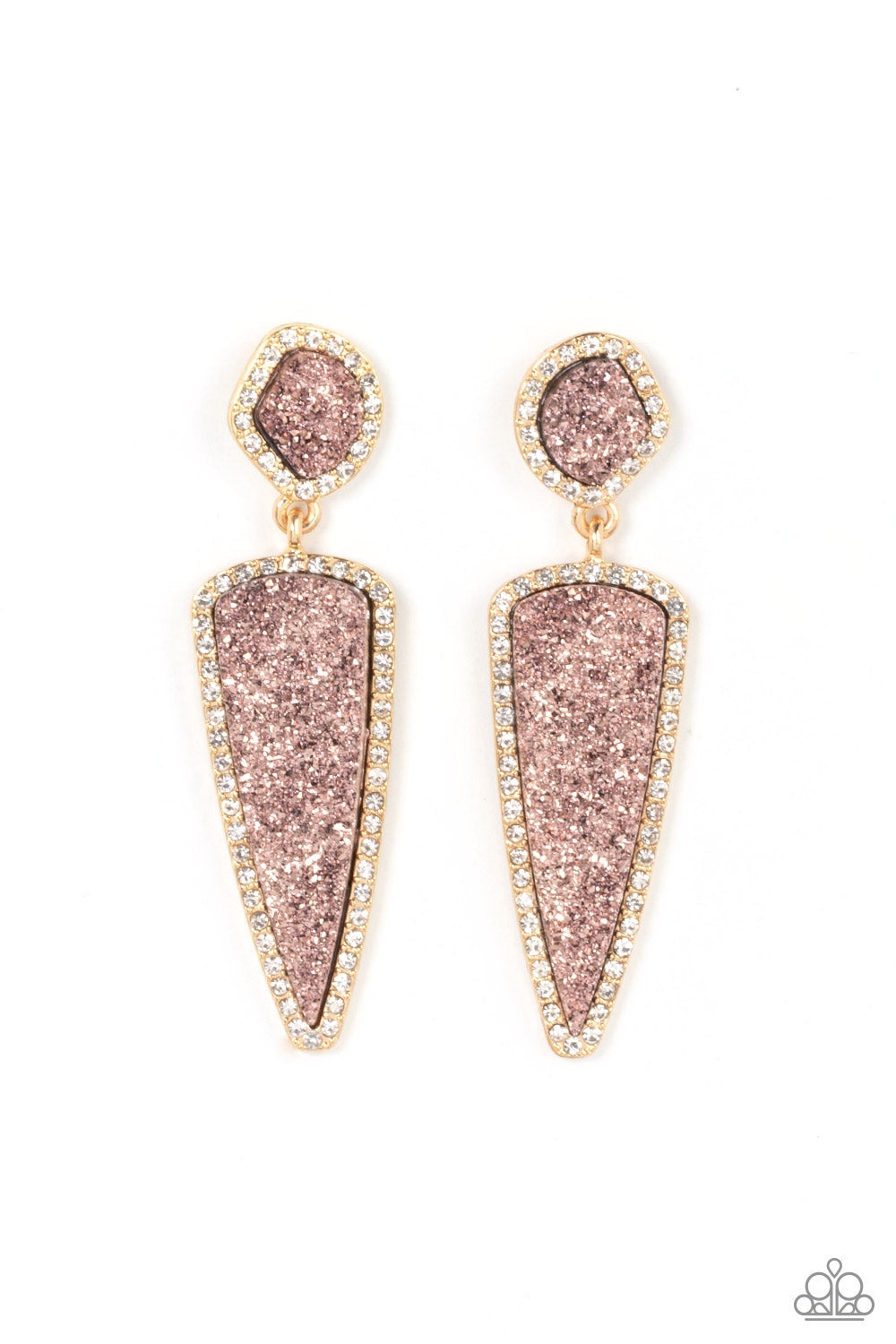 Druzy Desire Gold Post Earrings