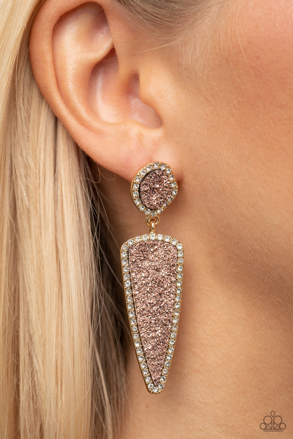 Druzy Desire Gold Post Earrings