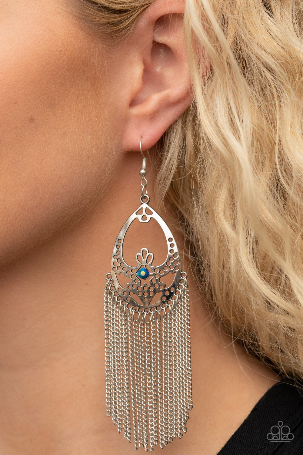 Castle Cottage Blue Iridescent Earrings