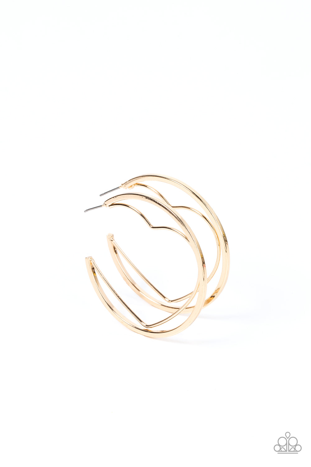 Love Goes Around Gold Heart Hoops