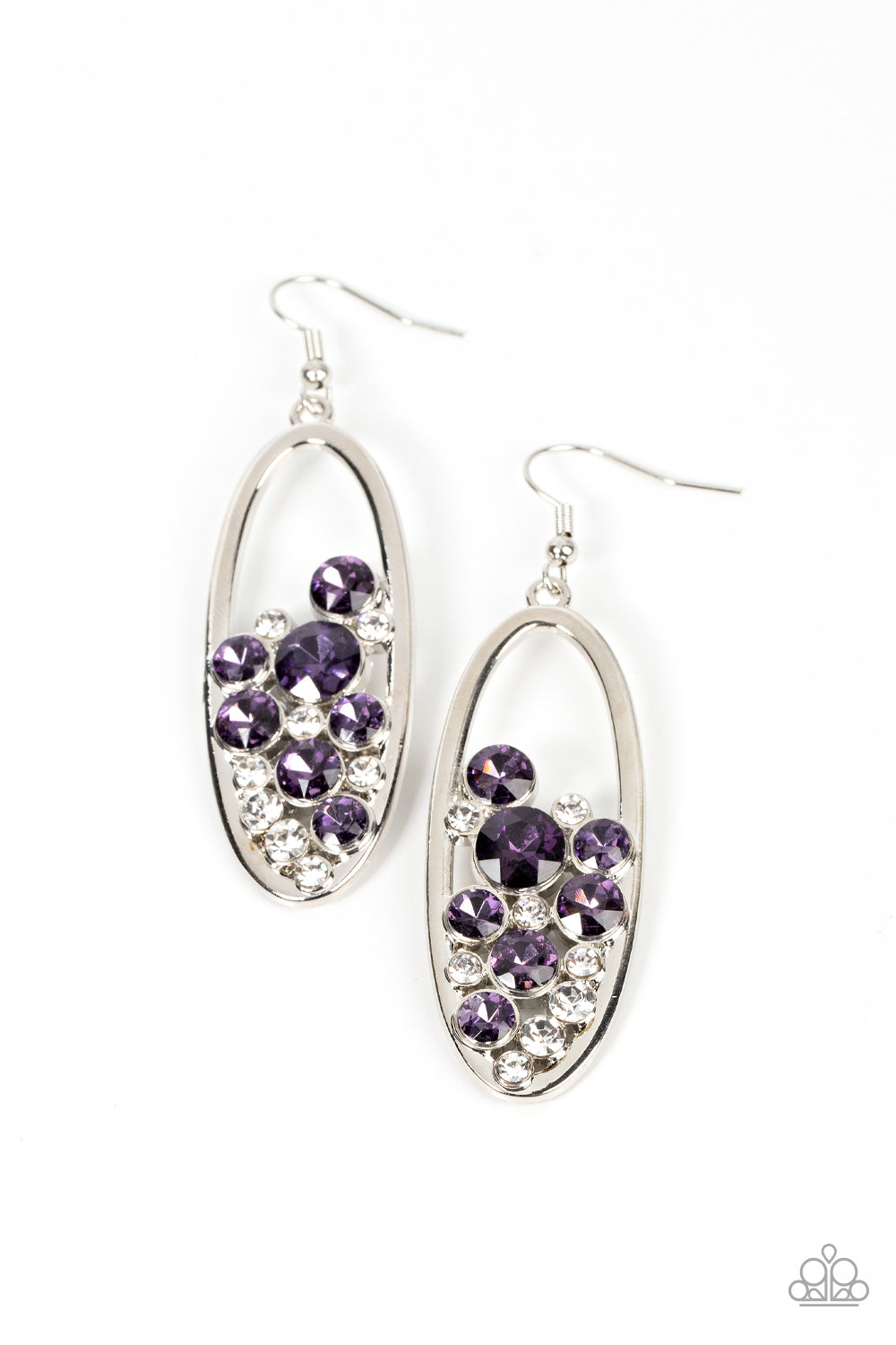 Prismatic Poker Face Purple Earrings