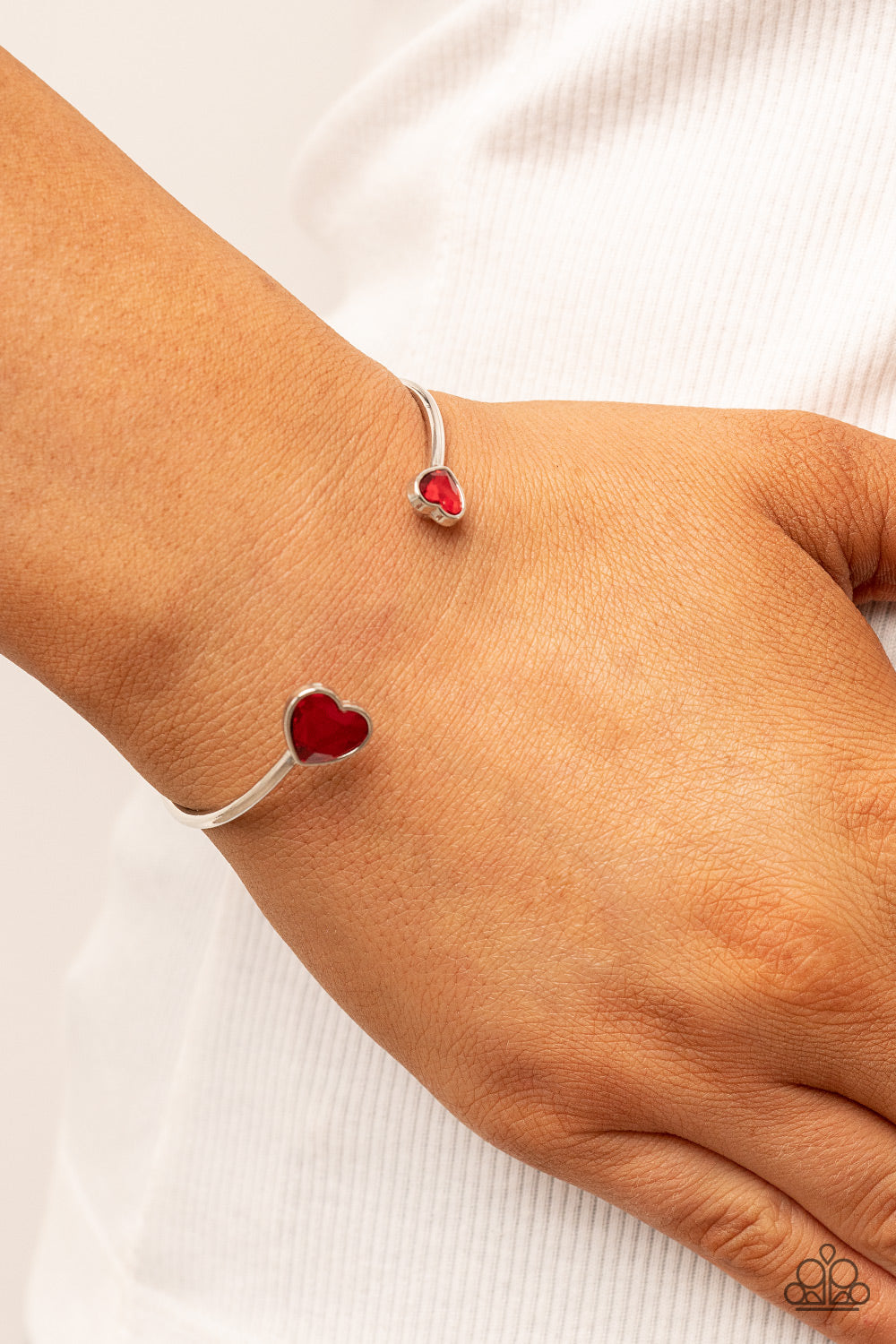 Unrequited Love Red Heart Cuff Bracelet