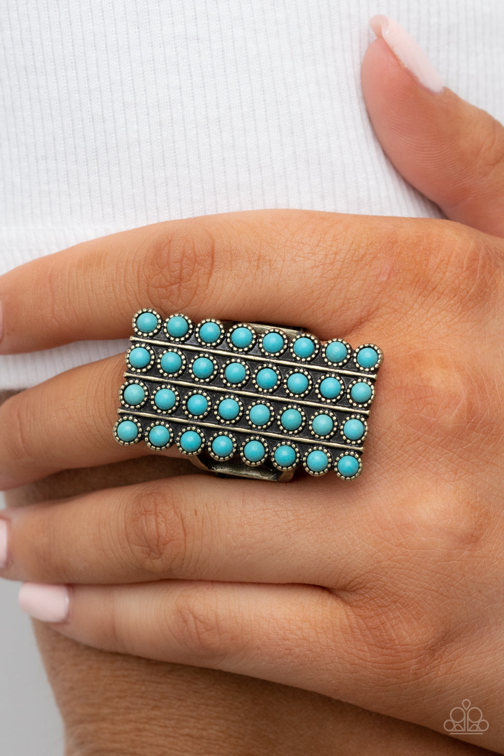 Pack Your SADDLEBAGS Brass Turquoise Ring