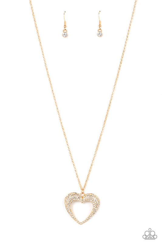 Cupid Charisma Long Gold Heart Necklace