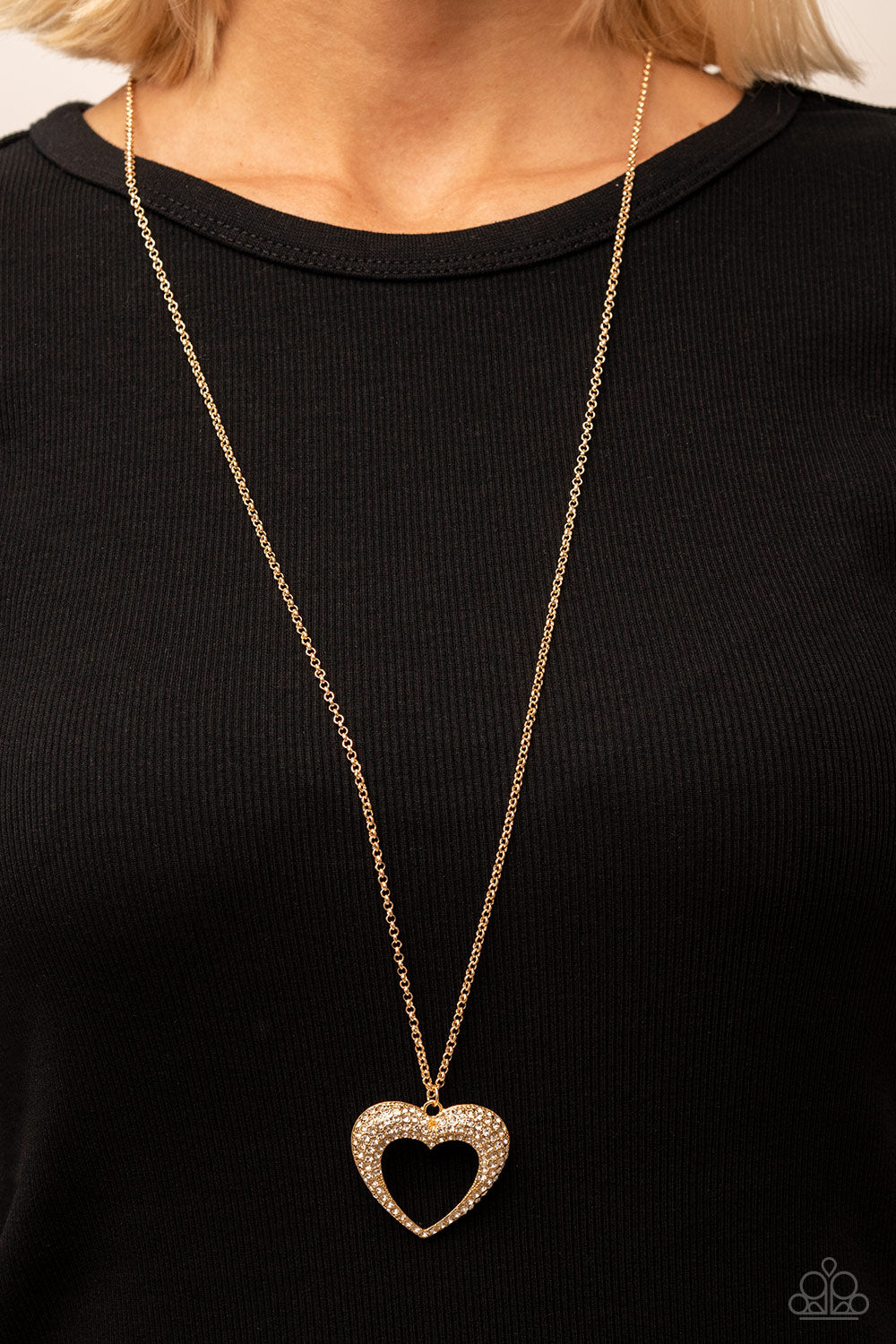 Cupid Charisma Long Gold Heart Necklace