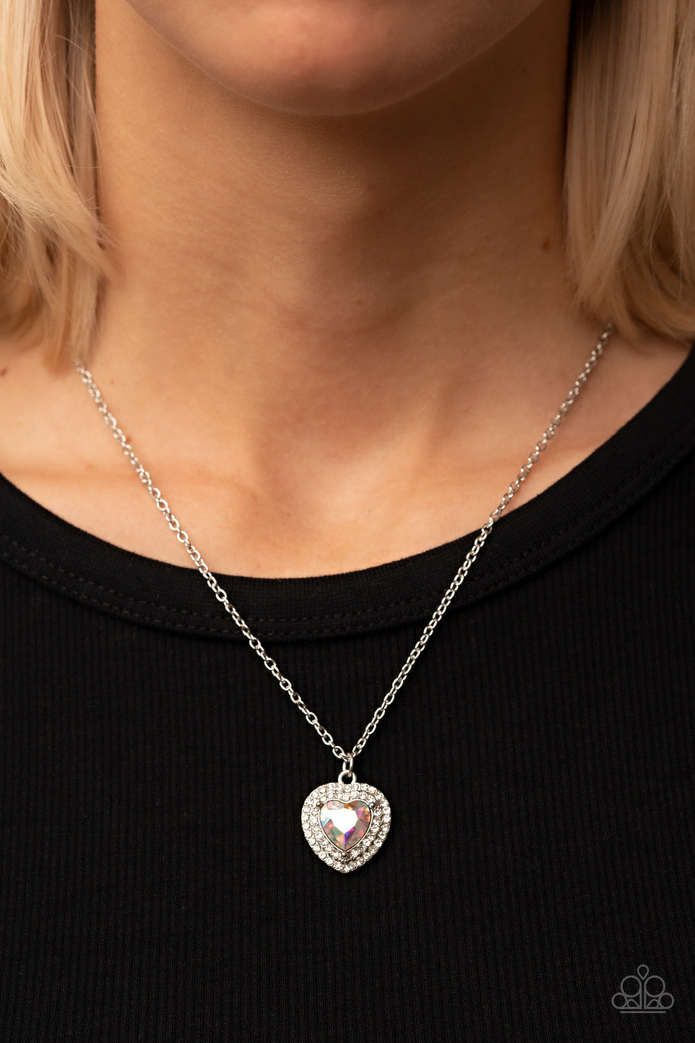 Taken with Twinkle Multi Iridescent Heart Necklace