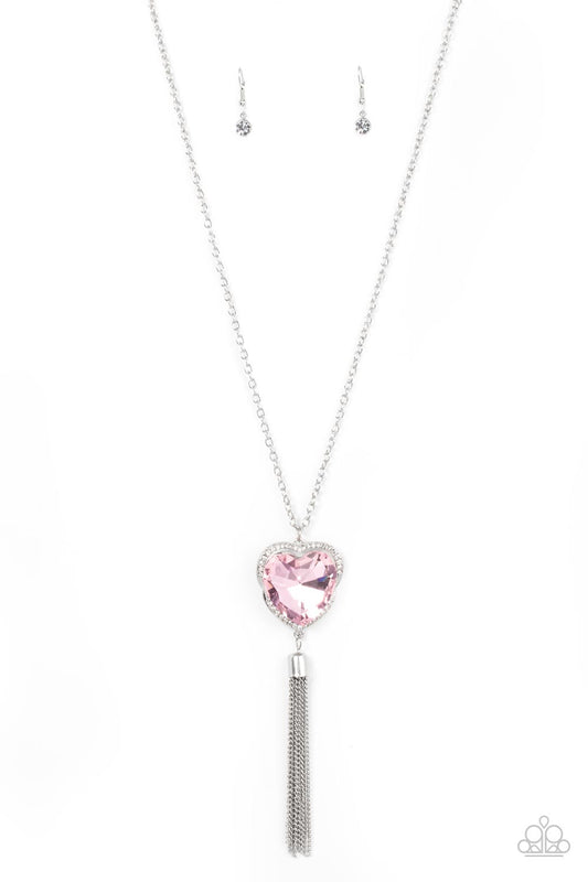 Finding My Forever Long Pink Heart Necklace