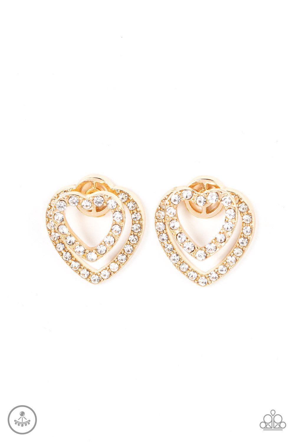 Ever Enamored Gold Heart Post Earrings