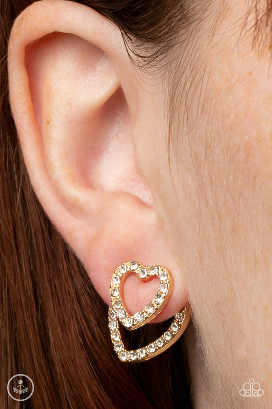 Ever Enamored Gold Heart Post Earrings