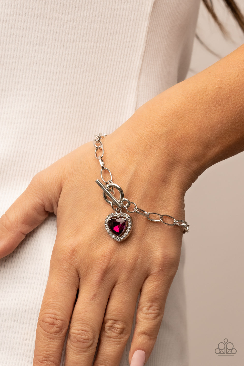 Till DAZZLE Do Us Part Pink Heart Bracelet