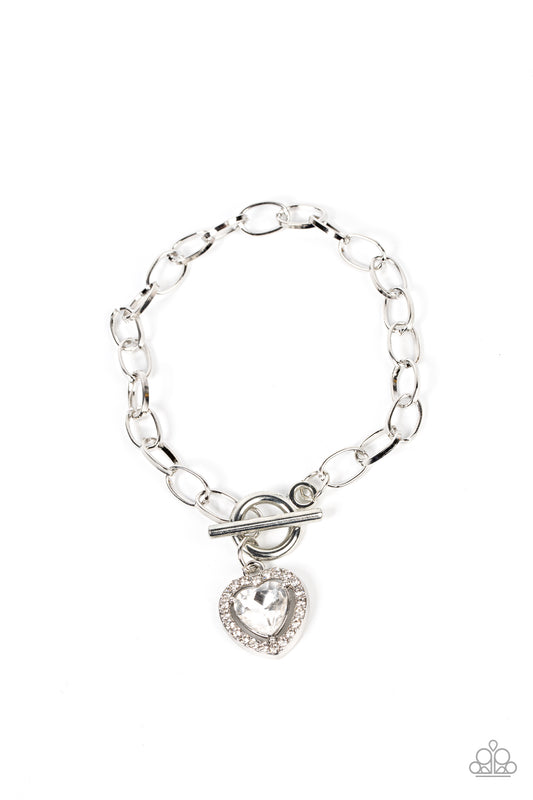 Till DAZZLE Do Us Part Silver Heart Bracelet