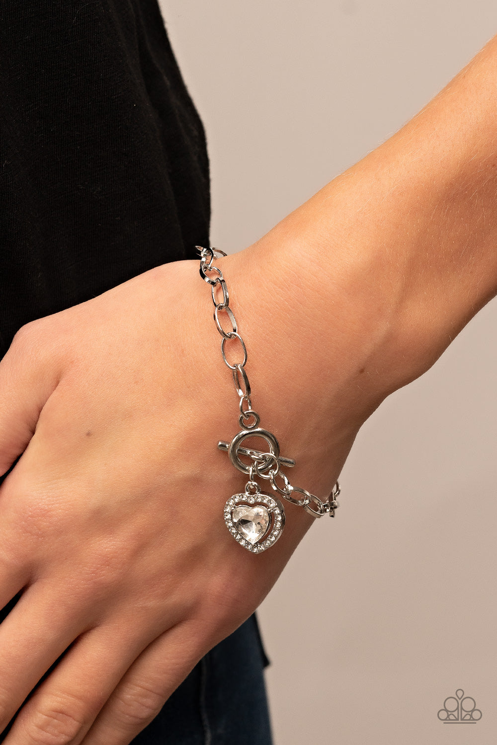 Till DAZZLE Do Us Part Silver Heart Bracelet