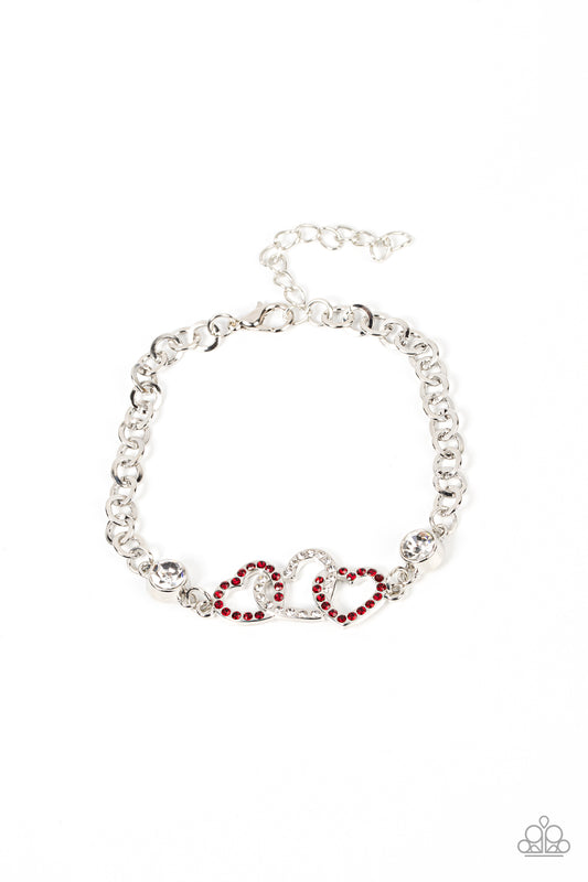 Desirable Dazzle Red Heart Bracelet