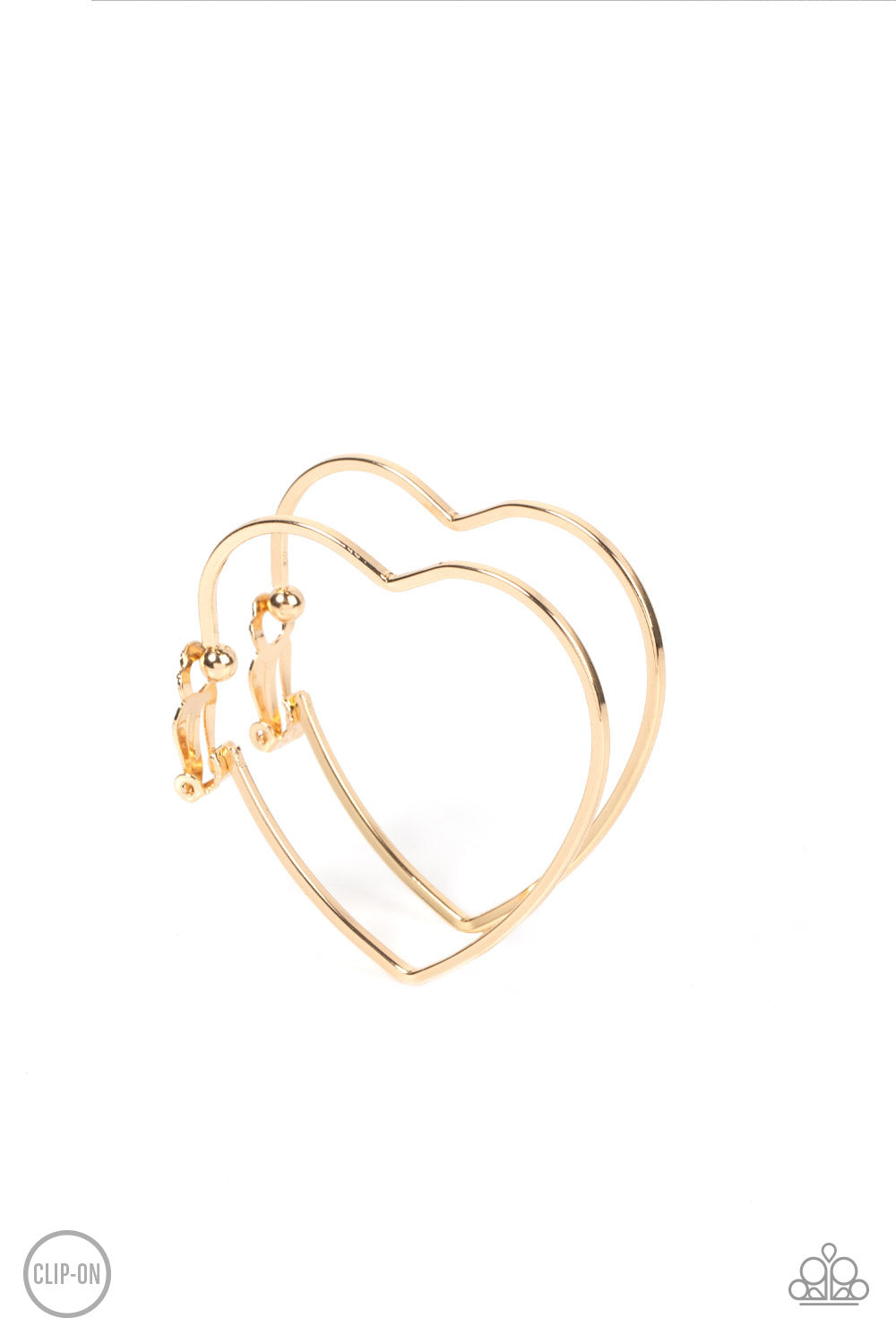 Harmonious Hearts Gold Clip On Hoops