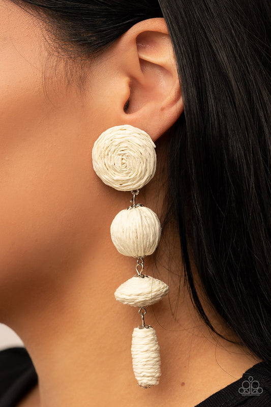 Twine Tango White Earrings