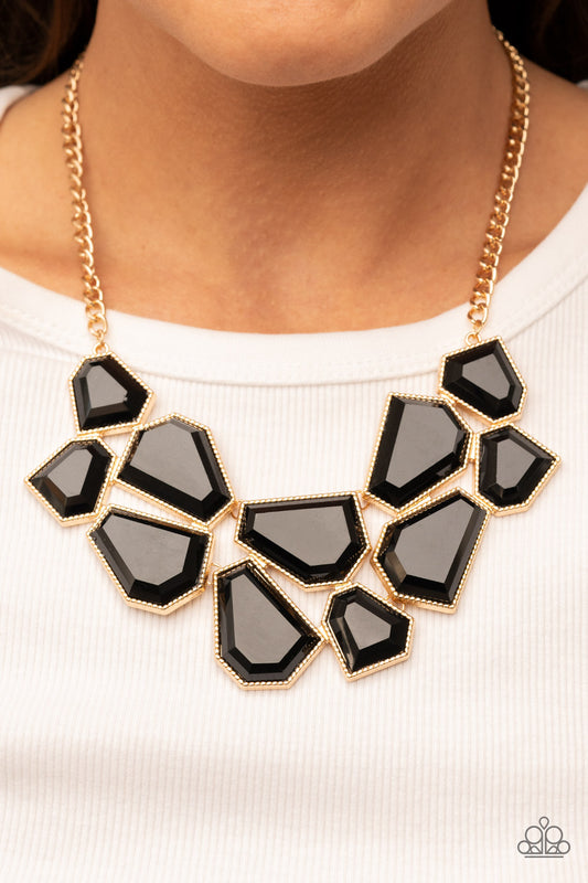 Double-DEFACED Gold Black Necklace