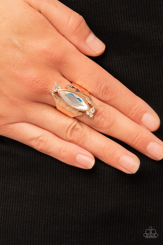 Planetary Paradise Rose Gold Iridescent Ring